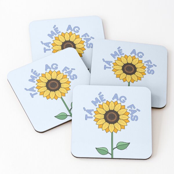 Item preview, Tá mé ag fás: I AM GROWING (as Gaeilge / in Irish) Sunflower designed and sold by BrokenIrish.