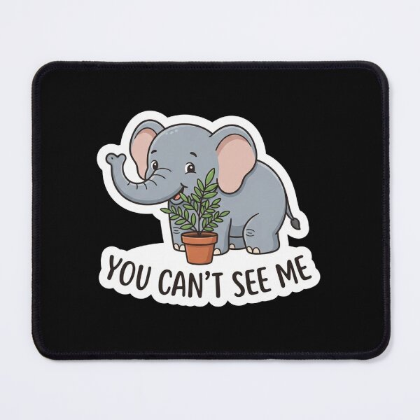 Item preview, Cute Little Elephant Hiding Behind Plant designed and sold by Owcomm.