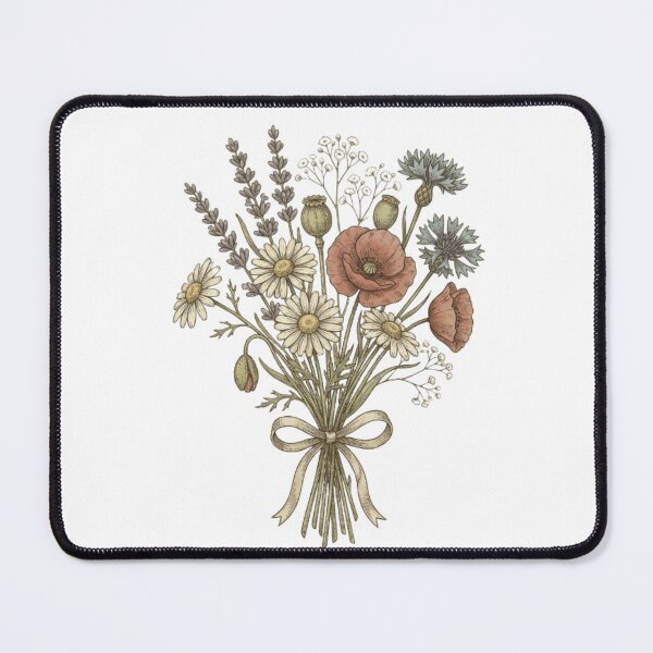 Item preview, Vintage Wildflower Bouquet with Poppies, Daisies & Cornflowers Botanical Illustration designed and sold by abdelski.