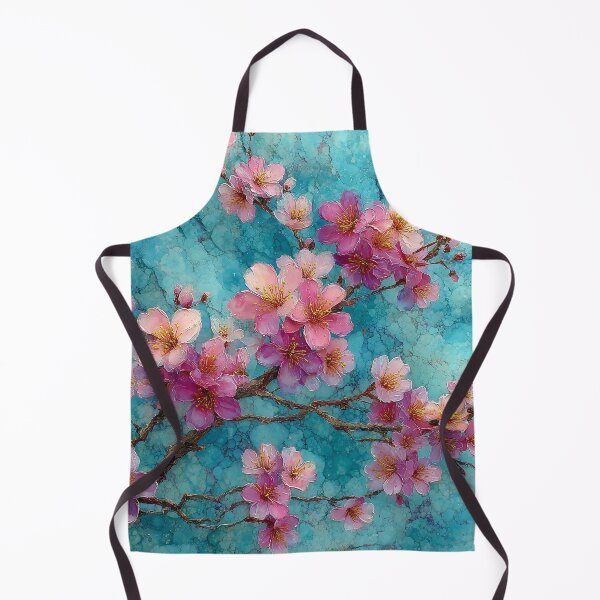Item preview, Cherry Blossoms on Vibrant Turquoise Background designed and sold by RossignolStudio.