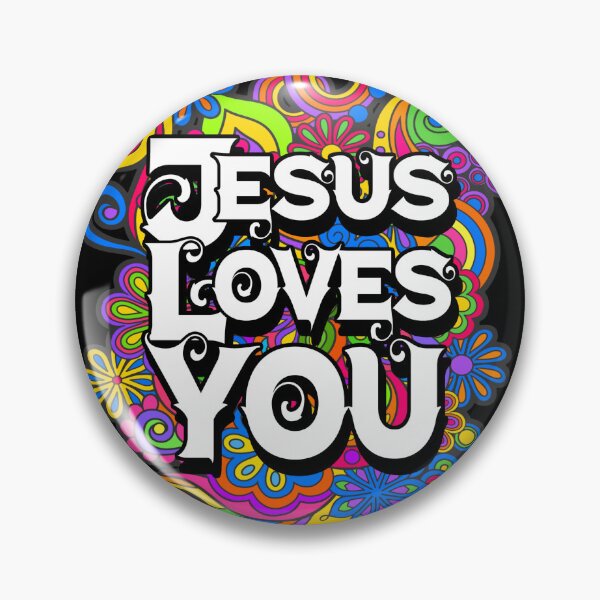 Item preview, Groovy "Jesus Loves You" Retro Christian Art - 70s Psychedelic Floral designed and sold by Alondra.