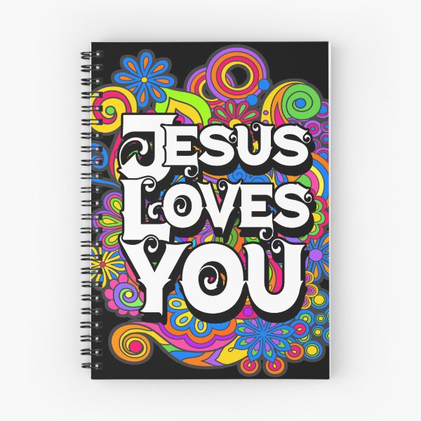 Item preview, Groovy "Jesus Loves You" Retro Christian Art - 70s Psychedelic Floral designed and sold by Alondra.