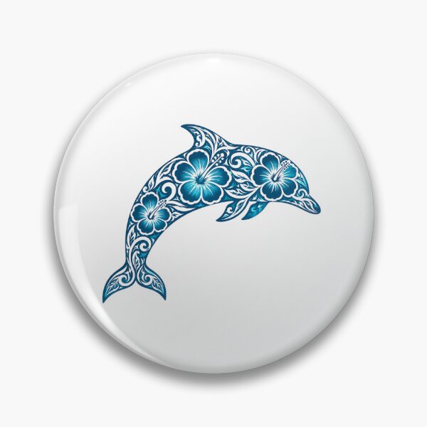 Item preview, Tropical Floral Hibiscus Dolphin designed and sold by OTSC.