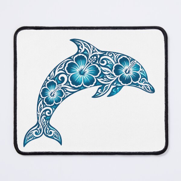 Item preview, Tropical Floral Hibiscus Dolphin designed and sold by OTSC.