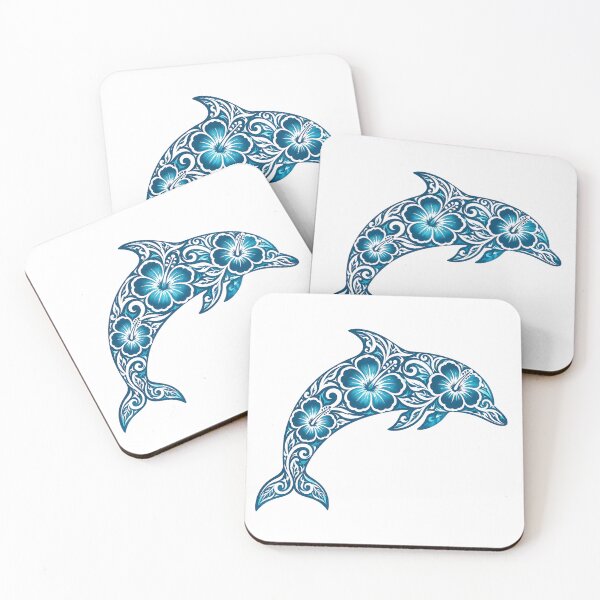 Item preview, Tropical Floral Hibiscus Dolphin designed and sold by OTSC.