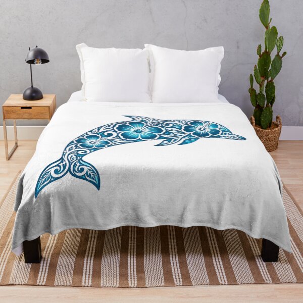 Item preview, Tropical Floral Hibiscus Dolphin designed and sold by OTSC.
