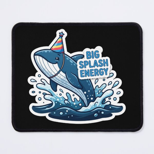 Item preview, Cute Blue Whale With Party Hat designed and sold by Owcomm.