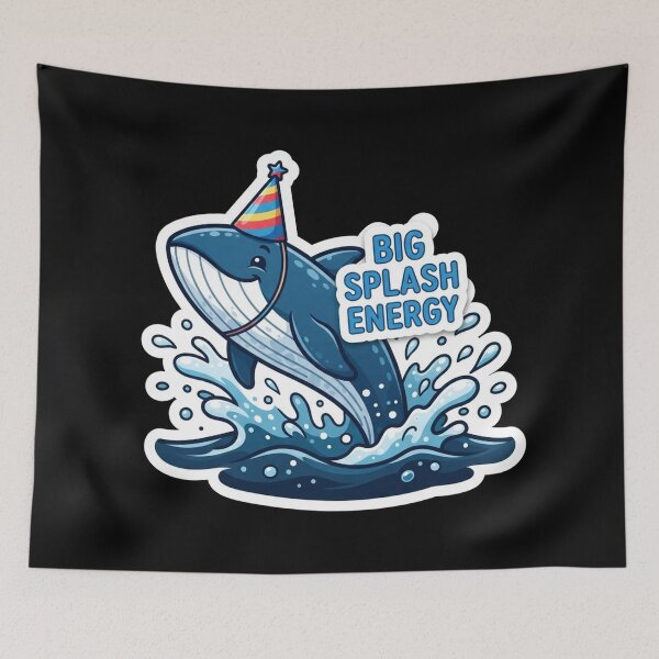 Item preview, Cute Blue Whale With Party Hat designed and sold by Owcomm.