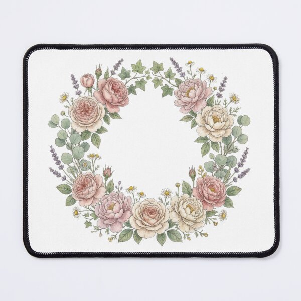 Item preview, Pastel Watercolor Rose and Peony Wreath Floral Circle Design designed and sold by abdelski.