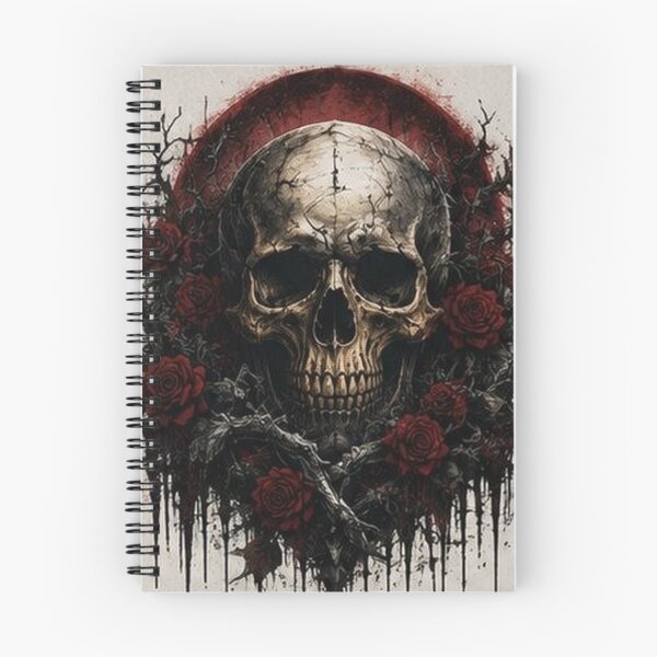 Item preview, Gothic Skull and Red Roses Art designed and sold by HollowOakPrints.