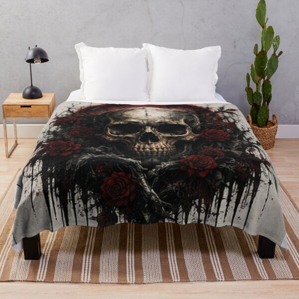 Item preview, Gothic Skull and Red Roses Art designed and sold by HollowOakPrints.