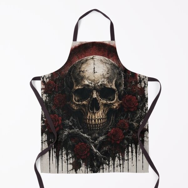 Item preview, Gothic Skull and Red Roses Art designed and sold by HollowOakPrints.