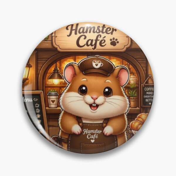 Item preview, Cute Little Café Owner Hamster Kawaii Sticker | Cozy Coffee Shop Barista designed and sold by Stylestickers55.