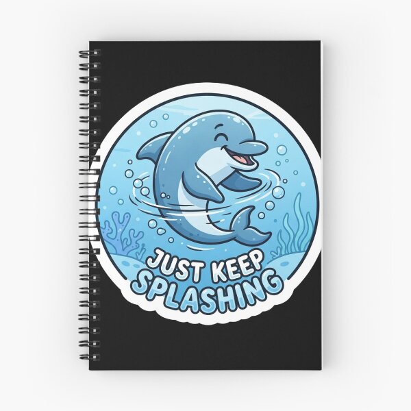 Item preview, Happy Dolphin Just Keep Splashing Illustration designed and sold by Owcomm.