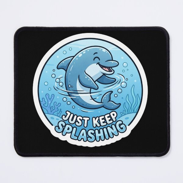 Item preview, Happy Dolphin Just Keep Splashing Illustration designed and sold by Owcomm.