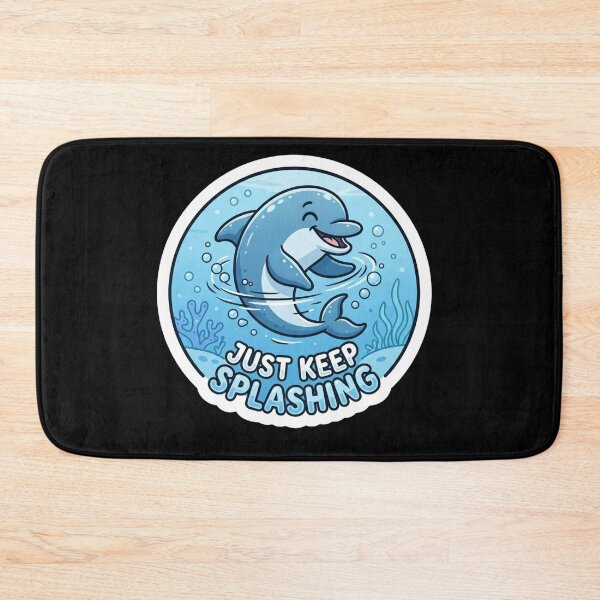 Item preview, Happy Dolphin Just Keep Splashing Illustration designed and sold by Owcomm.