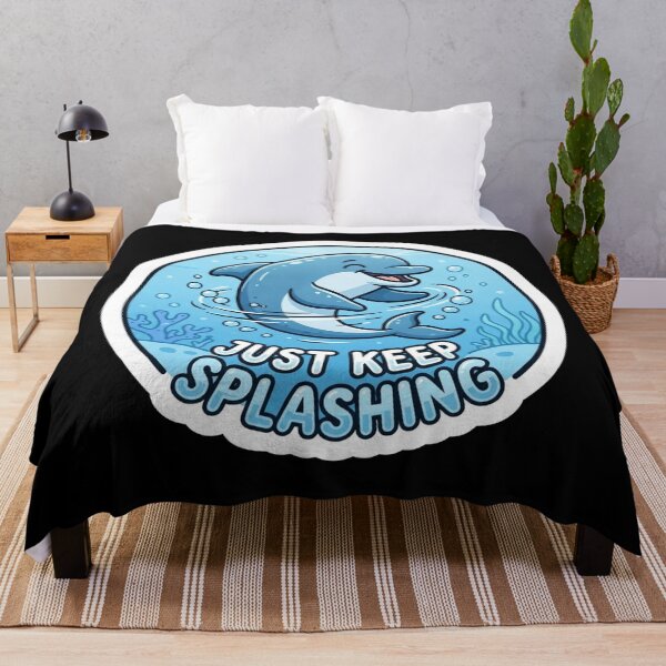 Item preview, Happy Dolphin Just Keep Splashing Illustration designed and sold by Owcomm.