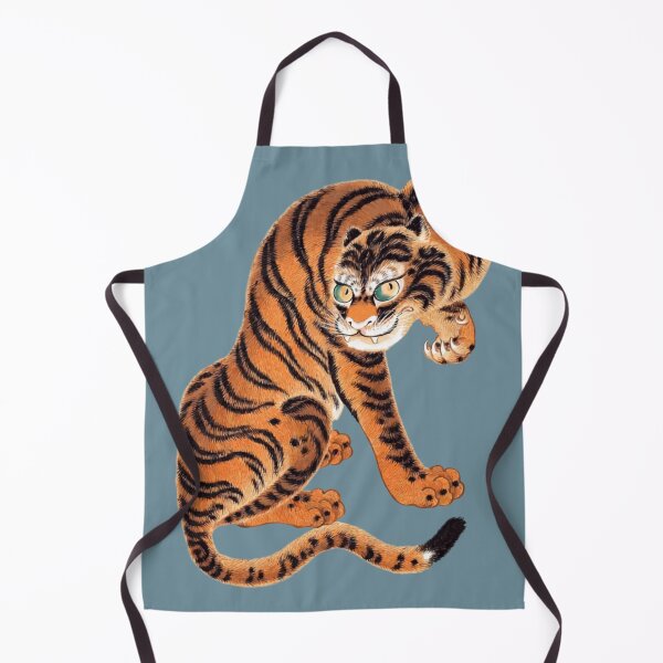 Item preview, Japanese Animal Art  - Tiger - Modern Ukiyo-e  - Japandi,  Slate Blue designed and sold by Black Swallow.