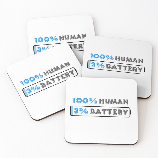 Item preview, 100% Human. 3% Battery. Funny Low Energy designed and sold by ICreateYourLook.