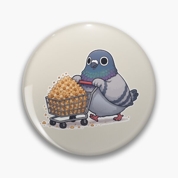 Item preview, Popcorn Pigeon Funny Bird Sticker Cute Snack Lover Meme Gift designed and sold by SimplePoDesign.