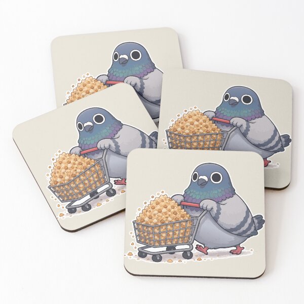 Item preview, Popcorn Pigeon Funny Bird Sticker Cute Snack Lover Meme Gift designed and sold by SimplePoDesign.
