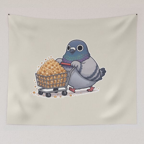 Item preview, Popcorn Pigeon Funny Bird Sticker Cute Snack Lover Meme Gift designed and sold by SimplePoDesign.