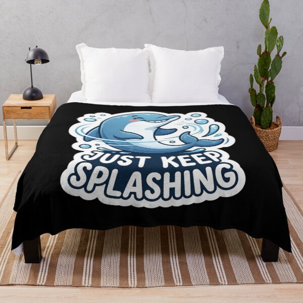 Item preview, Happy Little Blue Dolphin Just Keep Splashing designed and sold by Owcomm.