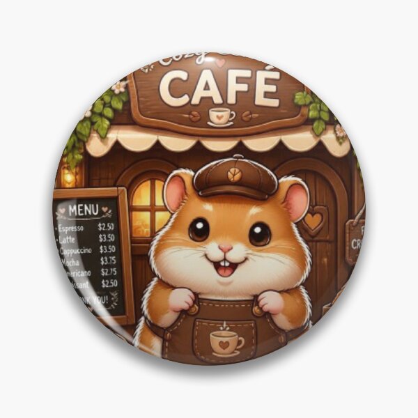 Item preview, Adorable Hamster Café Owner | Kawaii Coffee Shop Sticker designed and sold by Stylestickers55.