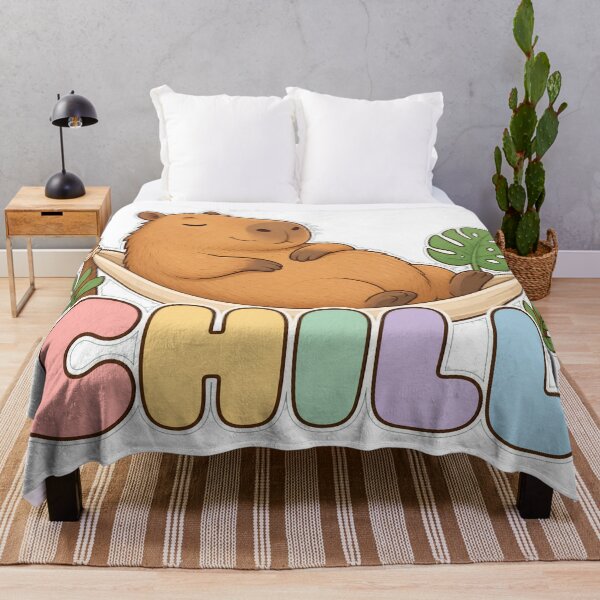 Item preview, RESPECT THE CAPYBARA Chill Capybara Typographic Design - Relaxed Water Hog Illustration • designed and sold by Uglyandcute.