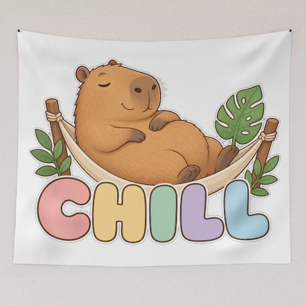 Item preview, RESPECT THE CAPYBARA Chill Capybara Typographic Design - Relaxed Water Hog Illustration  • designed and sold by Uglyandcute.