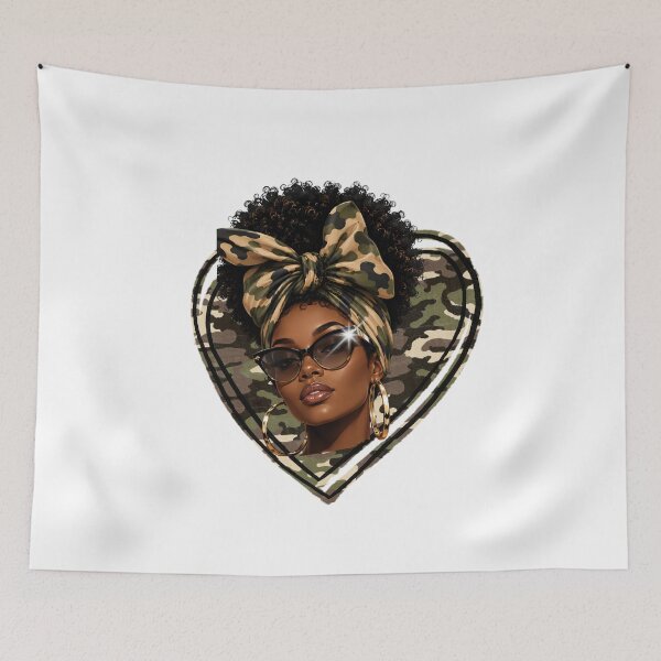 Item preview, Afro Black Women African American Black History Month Camo designed and sold by BornBorn.