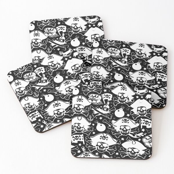 Item preview, Jolly Roger graphic pattern: pirate skulls (negative ver) designed and sold by Moonshroomarts.