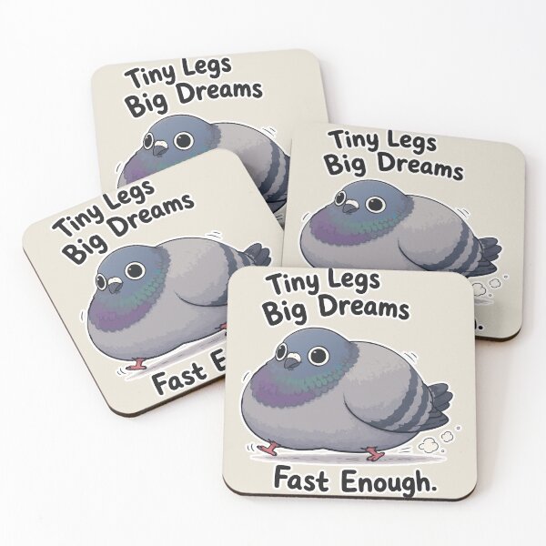 Item preview, Tiny Legs Big Dreams Funny Pigeon Sticker Cute Bird Meme Gift designed and sold by SimplePoDesign.