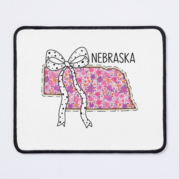 Item preview, Cute Nebraska Floral Map Graphic Coquette Bow Design designed and sold by Paper Drip.