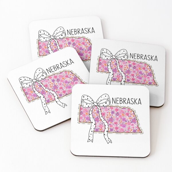Item preview, Cute Nebraska Floral Map Graphic Coquette Bow Design designed and sold by Paper Drip.