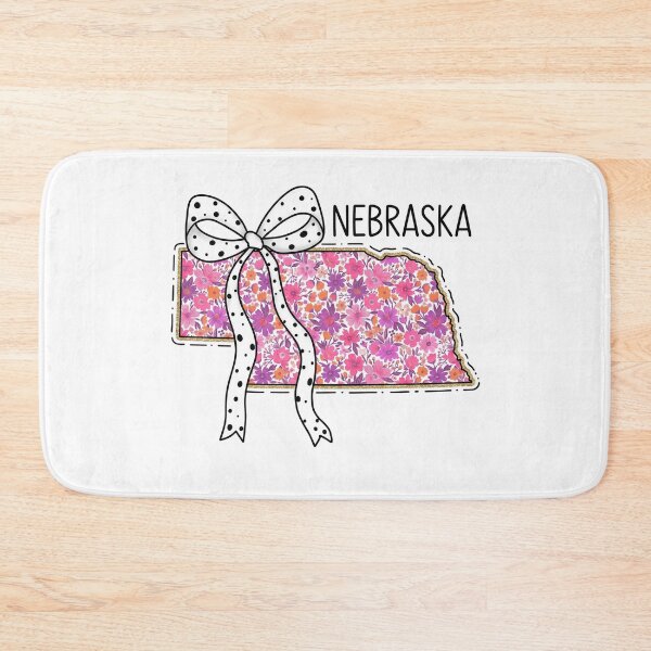 Item preview, Cute Nebraska Floral Map Graphic Coquette Bow Design designed and sold by Paper Drip.