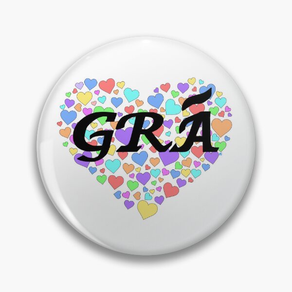 Item preview, GRÁ: LOVE (as Gaeilge / in Irish) Heart Filled with Rainbow Hearts designed and sold by BrokenIrish.
