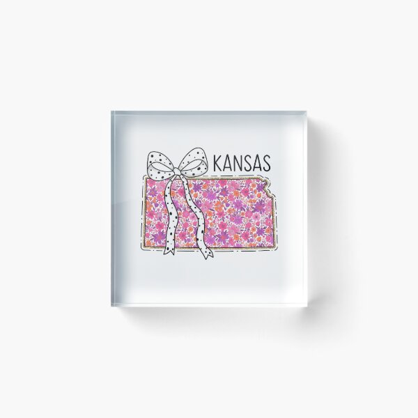Item preview, Cute Kansas Floral Map Graphic Coquette Bow Design designed and sold by Paper Drip.