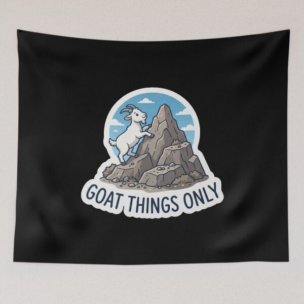 Item preview, Cute Goat Climbing A Mountain Peak designed and sold by Owcomm.