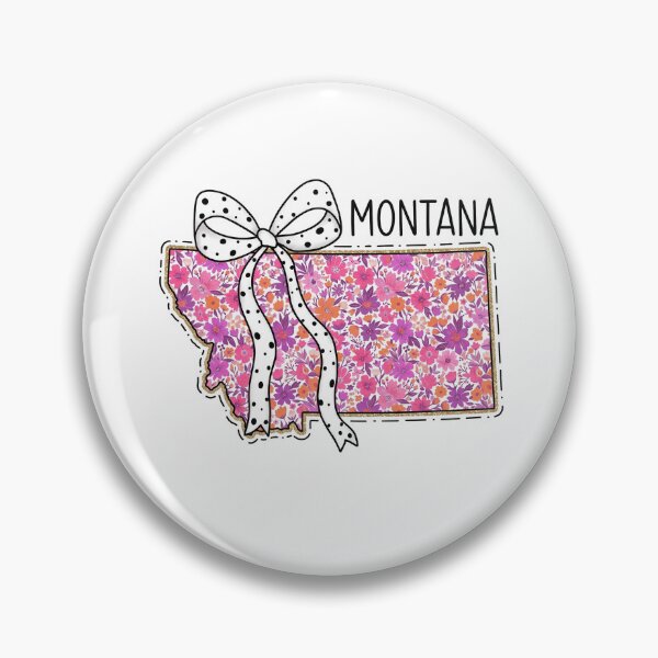 Item preview, Cute Montana Floral Map Graphic Coquette Bow Design designed and sold by Paper Drip.