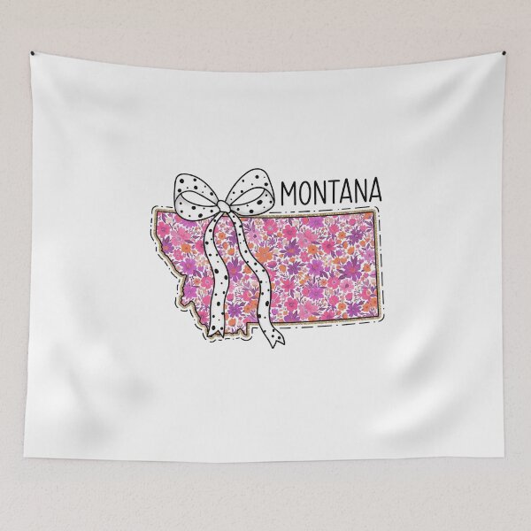 Item preview, Cute Montana Floral Map Graphic Coquette Bow Design designed and sold by Paper Drip.
