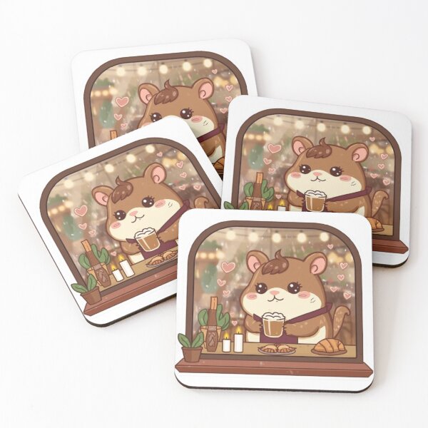 Item preview, Rainy Café Mocha Hamster Sticker | Cozy Coffee Lover Kawaii Gift designed and sold by Stylestickers55.