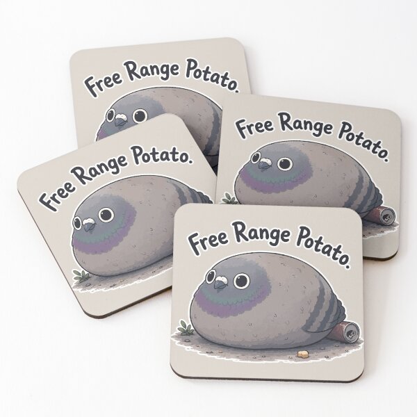 Item preview, Free Range Potato Pigeon Sticker Funny Chubby Bird Meme Gift designed and sold by SimplePoDesign.