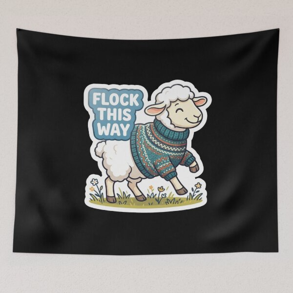Item preview, Flock This Way Sheep in Knitted Sweater designed and sold by Owcomm.
