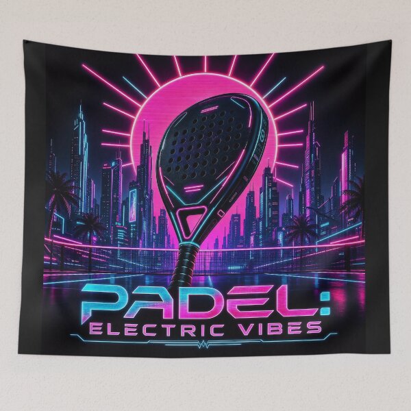 Item preview, Padel Electric Vibes - Cyberpunk Racket City - Womens Synthwave Sports Gift designed and sold by BelievingCreate.