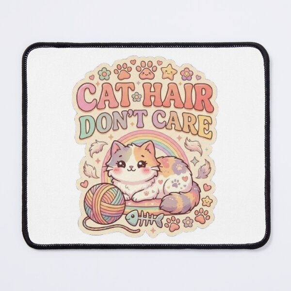Item preview, Cat Hair Don't Care | Cute Fluffy Cat Retro Typography T-Shirt for Cat Lovers designed and sold by Faisal Shah.