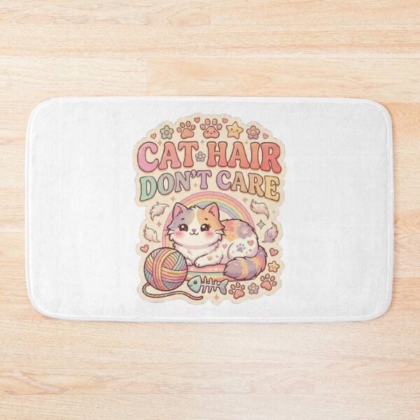 Item preview, Cat Hair Don't Care | Cute Fluffy Cat Retro Typography T-Shirt for Cat Lovers designed and sold by Faisal  Shah.
