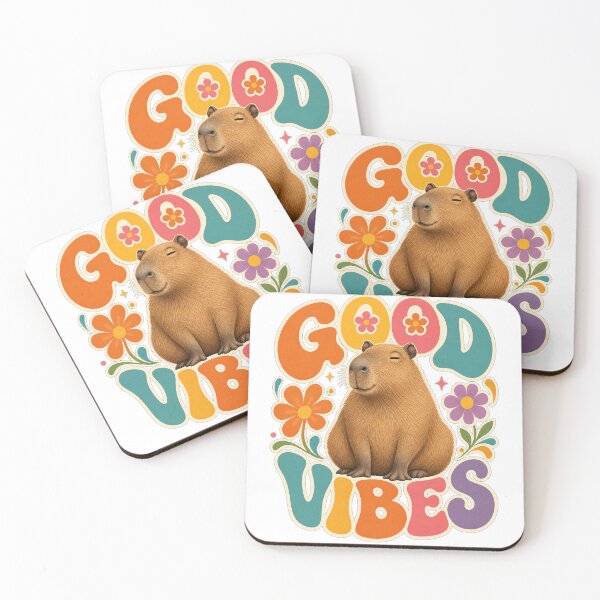 Item preview, RESPECT THE CAPYBARA Good Vibes Capybara Retro Design - Groovy 70s Style Illustration designed and sold by Uglyandcute.