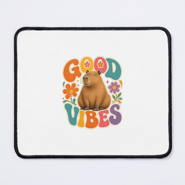 Item preview, RESPECT THE CAPYBARA Good Vibes Capybara Retro Design - Groovy 70s Style Illustration designed and sold by Uglyandcute.