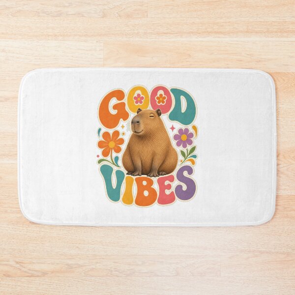 Item preview, RESPECT THE CAPYBARA Good Vibes Capybara Retro Design - Groovy 70s Style Illustration designed and sold by Uglyandcute.